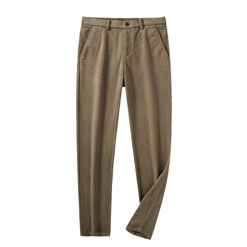 Rex | Mens Corduroy Straight Leg Trousers - 5