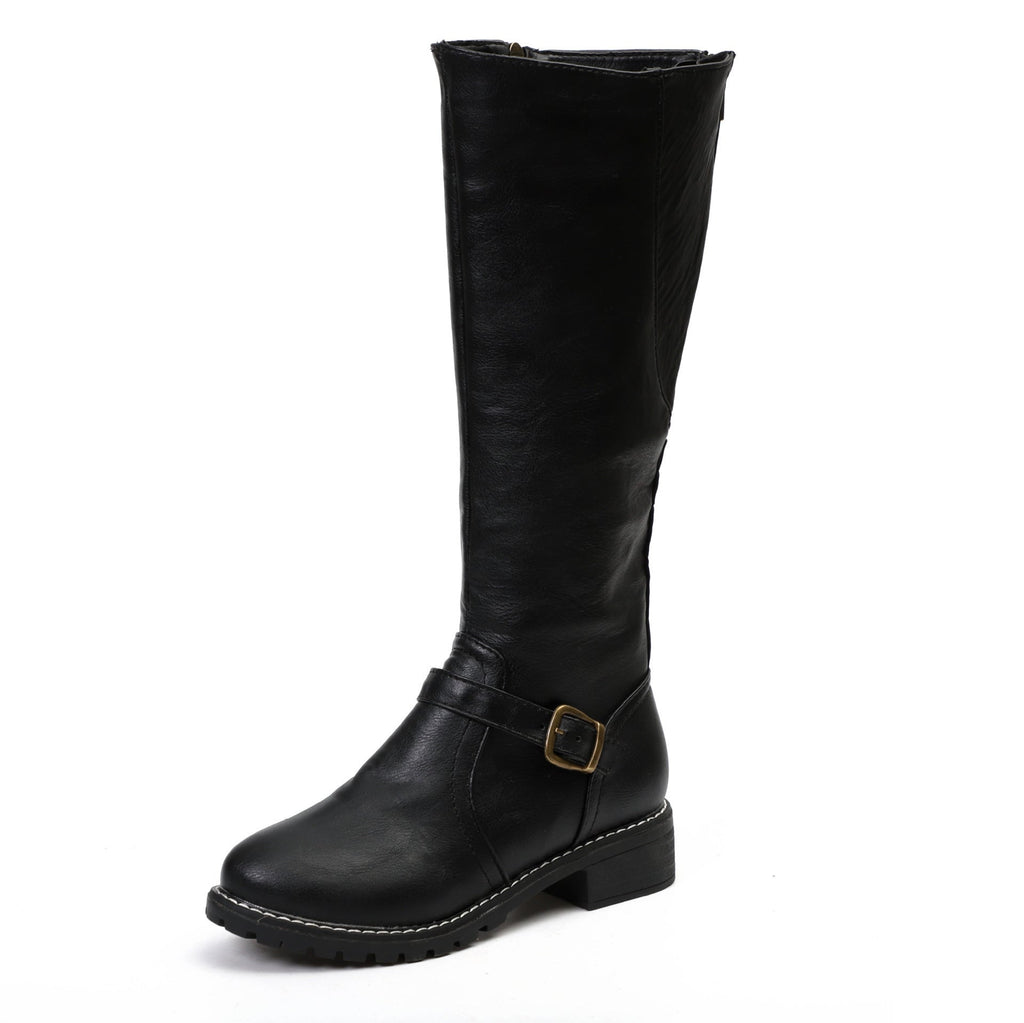 Roland | Womens Winter Warm Lace Up Leather Ankle Boots - Black