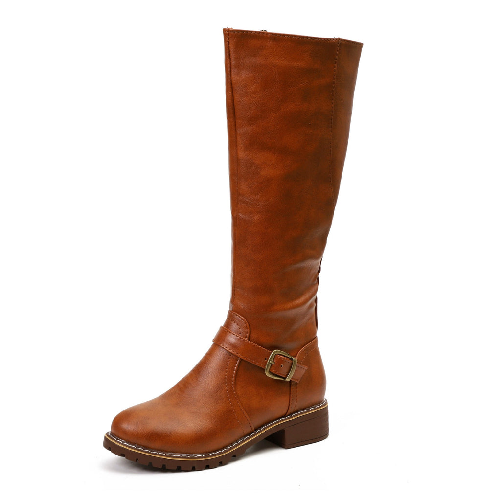 Roland | Womens Winter Warm Lace Up Leather Ankle Boots - Tan