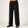 Romilly | Mens Wide Leg High Waisted Straight Leg Quick Dry Casual Trousers, Black