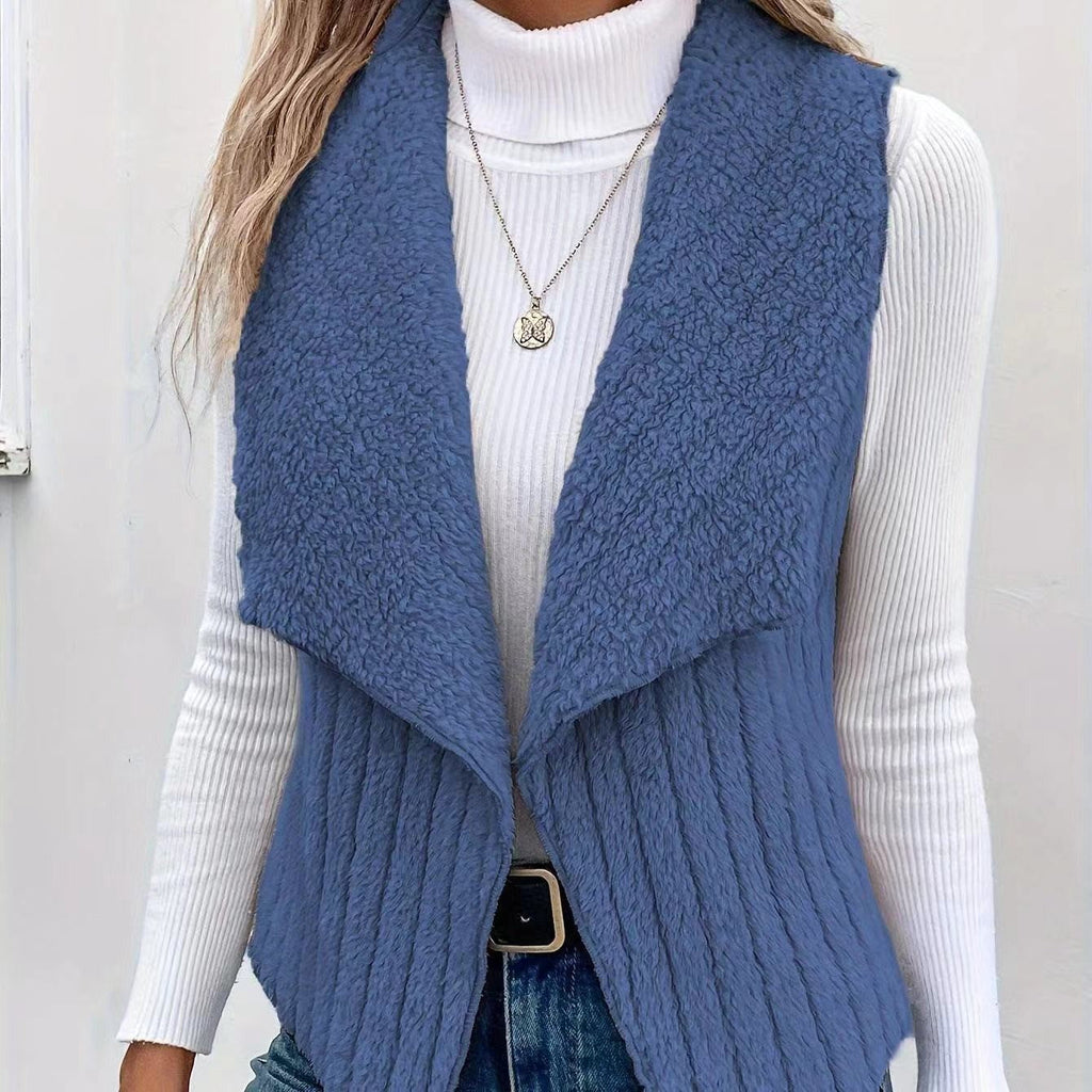 Rosa | Womens Fleece Sleeveless Vest Jacket, Blue