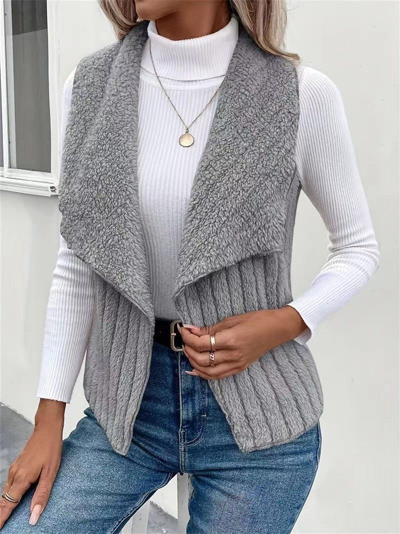 Rosa | Womens Fleece Sleeveless Vest Jacket, Grey
