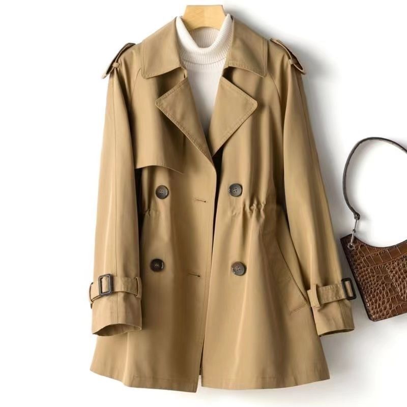 Rosalind | Womens Short Windbreaker Coat - Khaki