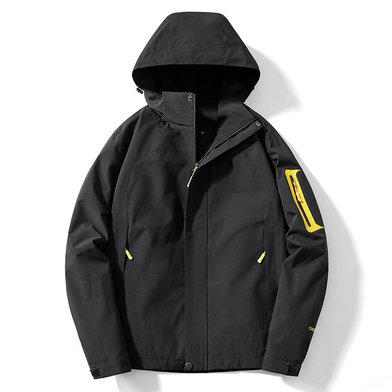Rupert | Waterproof Hooded Windbreaker Jacket, Mens Black