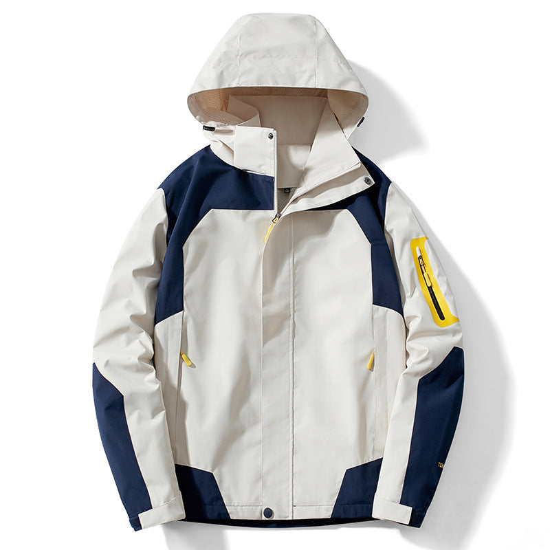 Rupert | Waterproof Hooded Windbreaker Jacket, Mens Cream White