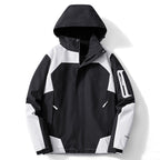 Rosalind Waterproof Hooded Windbreaker - Black White