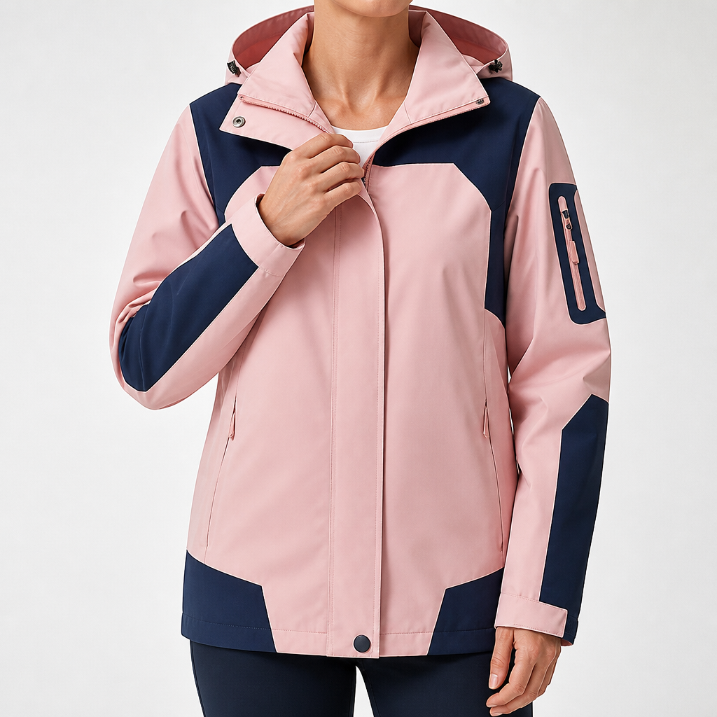 Rosalind Waterproof Hooded Windbreaker - Pink