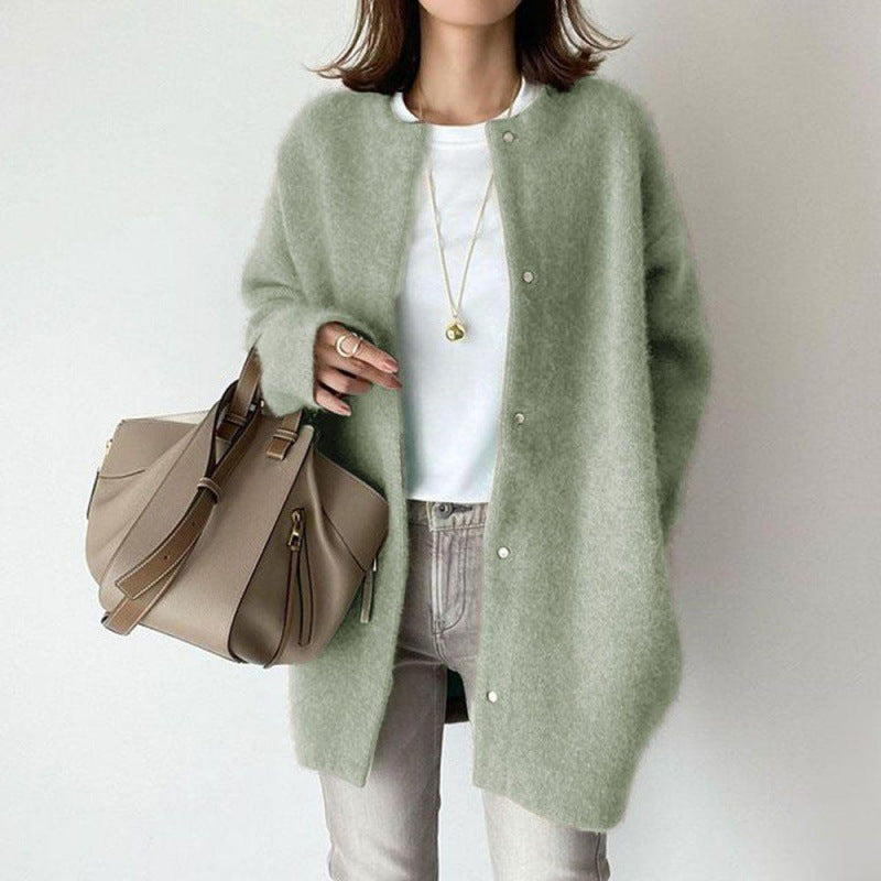 Sabian | Mens Knitted Jumper Soft Loose Casual Sweater - Light Green