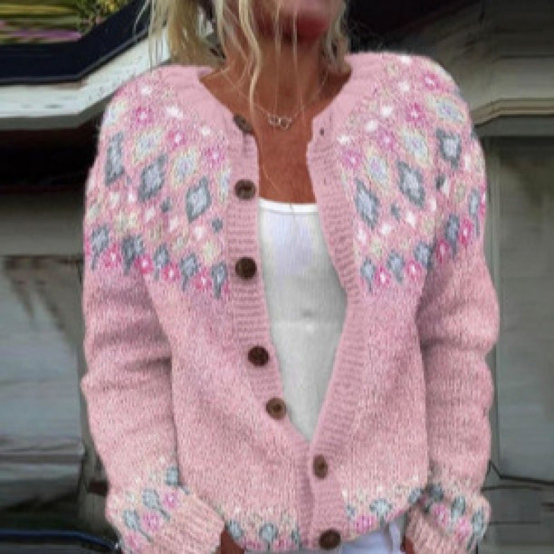 Sabrina | Womens Digital Printed Cardigan Sweatshirt Jacket Spring Autumn - 4