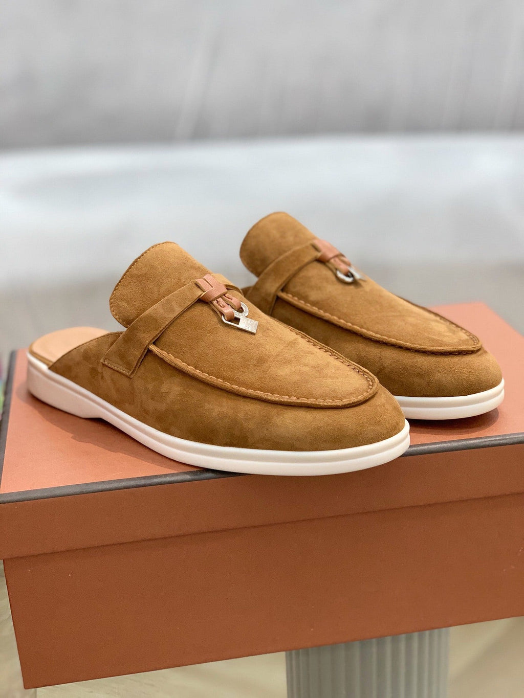 Sasha | Womens Closed Toe Leather Slip On Mules - 13