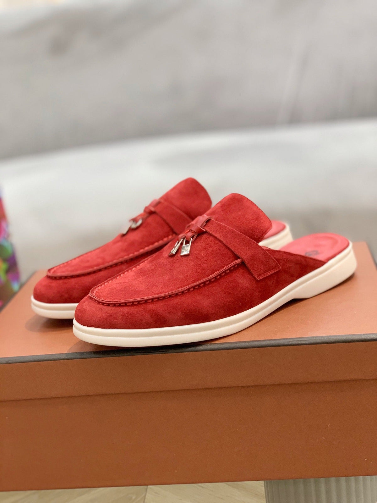 Sasha | Womens Closed Toe Leather Slip On Mules - 9