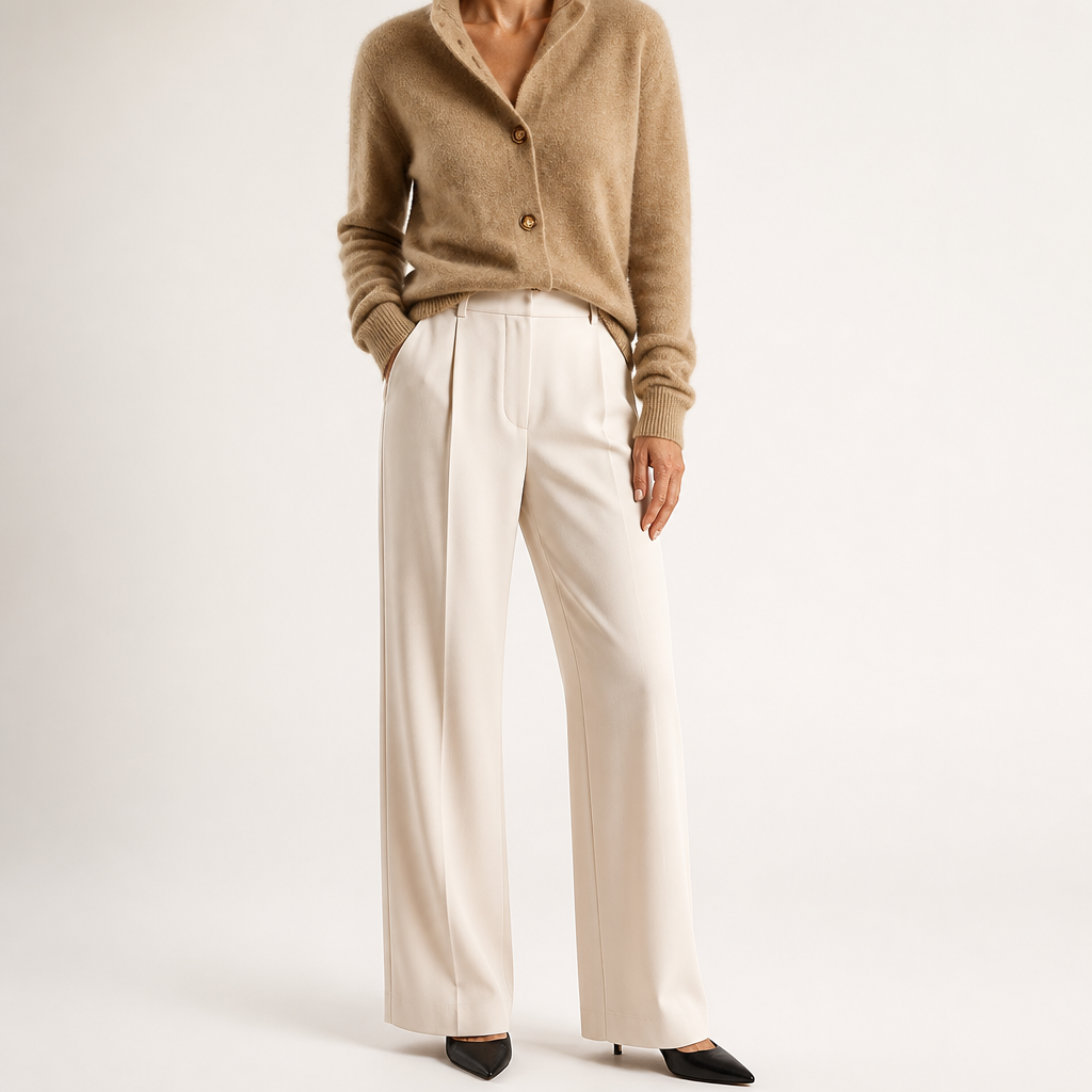 Saskia | Womens Knitted Button Long Cardigan, Camel