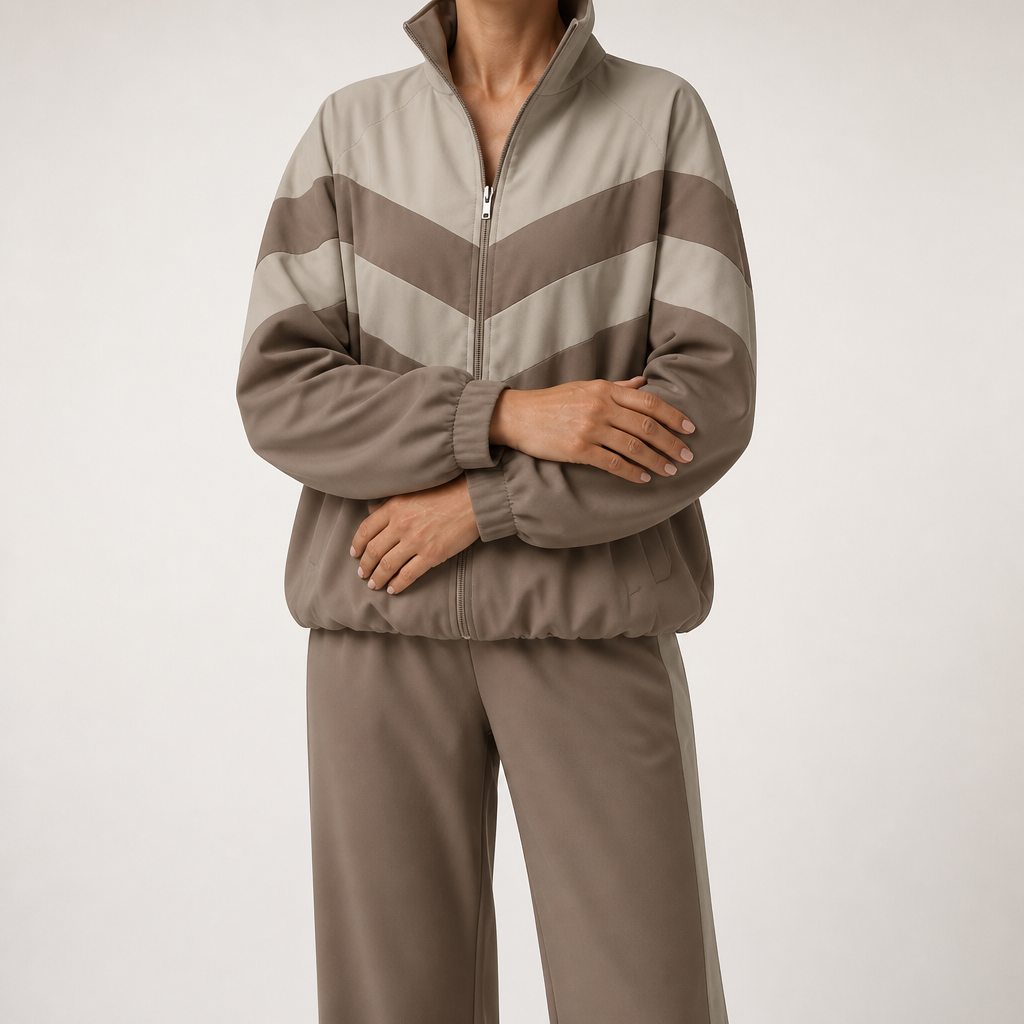 Seraphina | Womens Tracksuit Two Piece Cardigan Set Loungewear, Brown