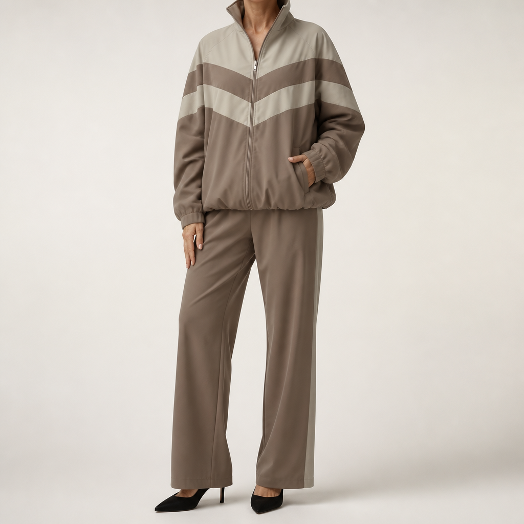 Seraphina | Womens Tracksuit Two Piece Cardigan Set Loungewear, Brown