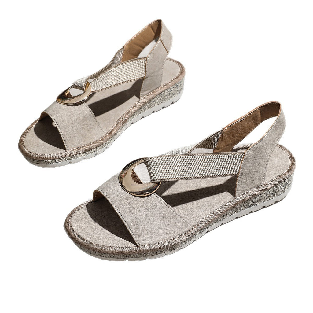Serena | Womens Wedge Heel Ankle Strap Fisherman Sandals - 5