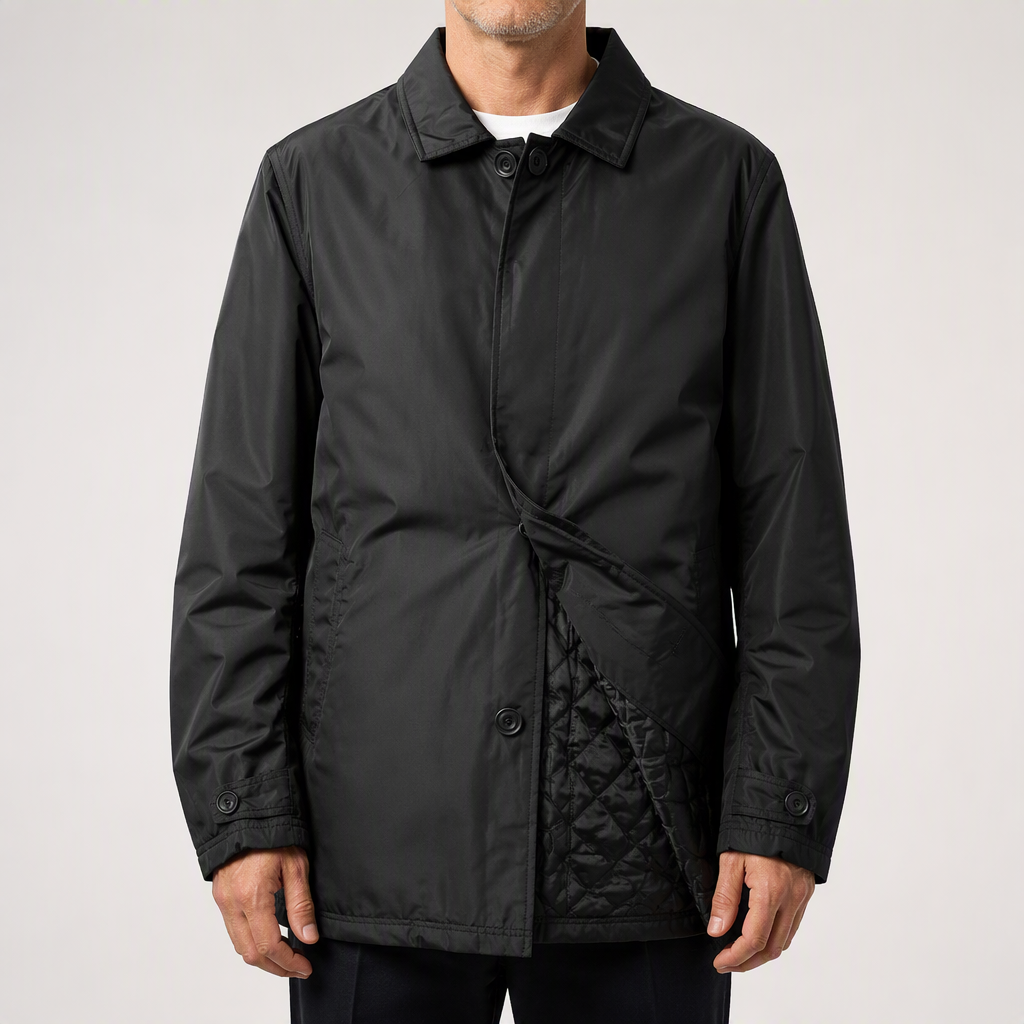 Silke | Mens Jacket Casual Zip Up Outdoor Jacket, Black