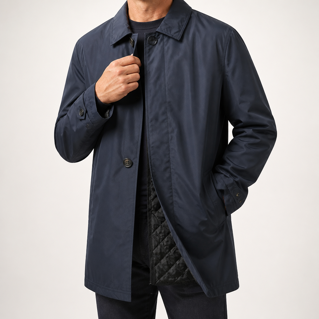 Silke | Mens Jacket Casual Zip Up Outdoor Jacket, Navy Blue
