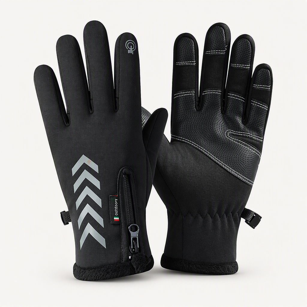 Silvan | Mens Waterproof Warm Touch Screen Winter Cycling Gloves, Waterproof Reflective Arrow