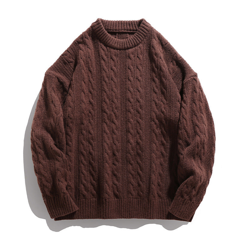 Sterling | Mens Cable Knitted Jumper Round Neck Loose - 8