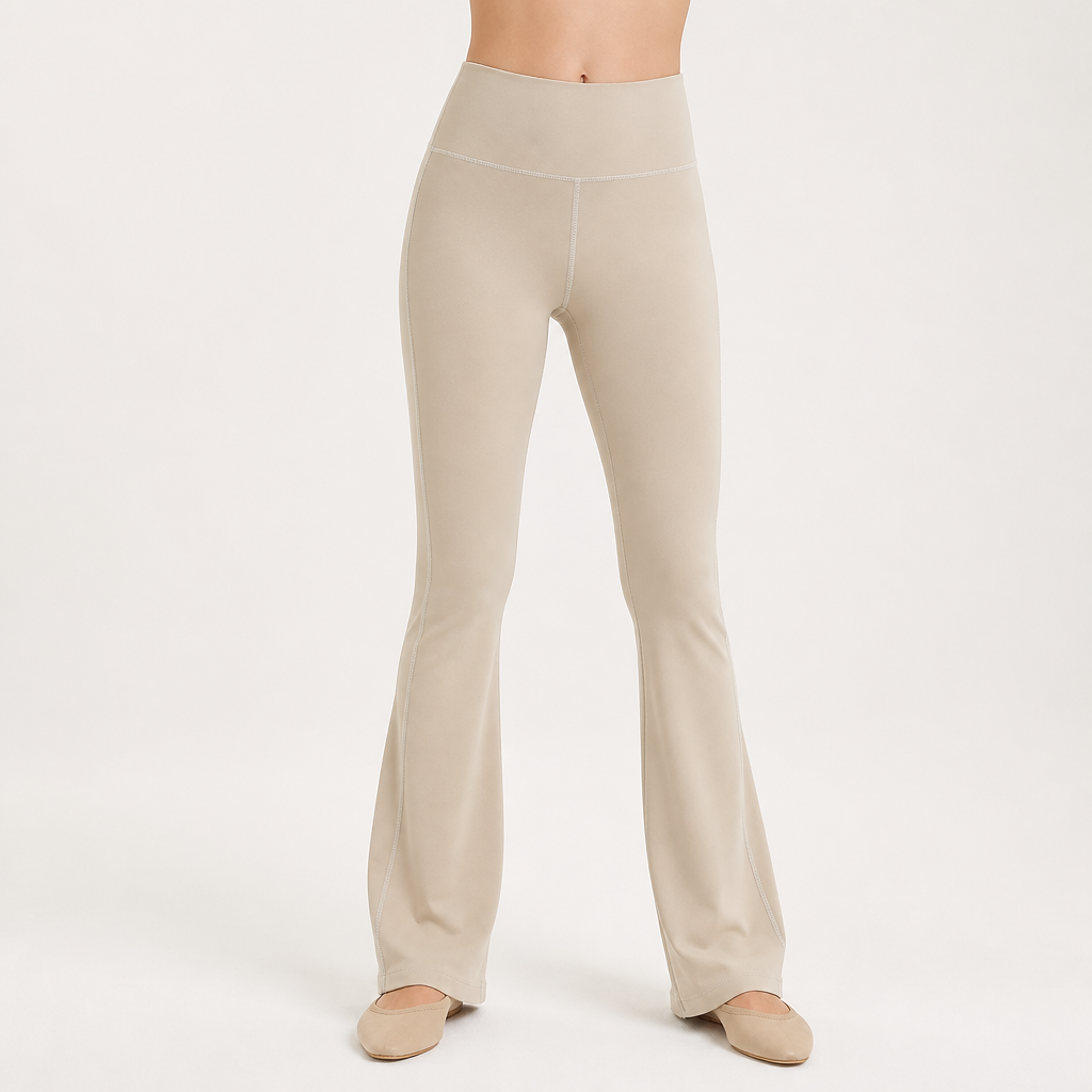 Sterling | Womens Flared Sports Leggings High Waisted Yoga Gym Flare Leggings, Brown 2