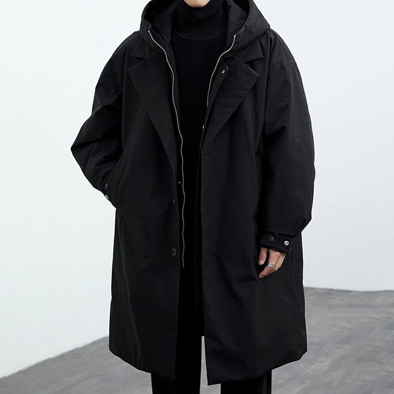 Sullivan | Mens Mid Length Hooded Padded Coat - Classic Black