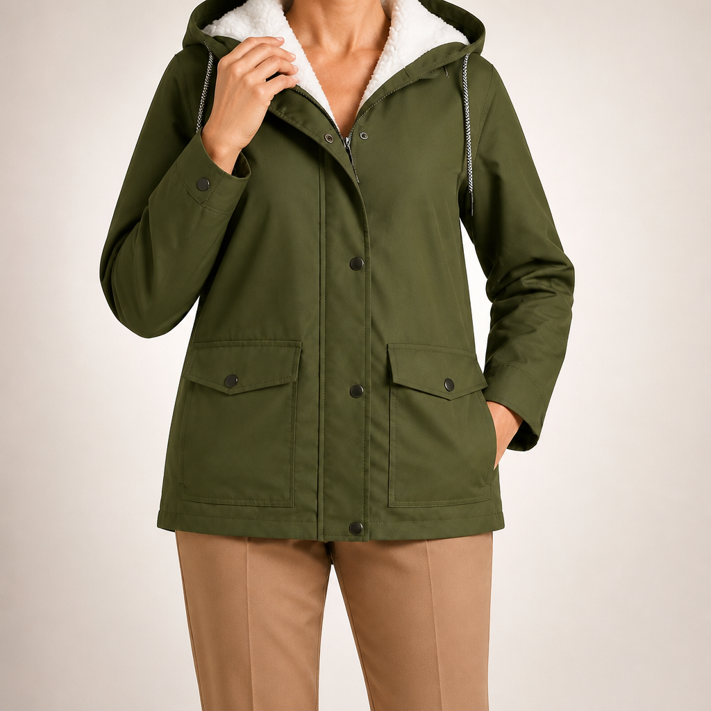 Teague | Womens Thick Fleece Hooded Longline Hoodie Sweatshirt, Army Green