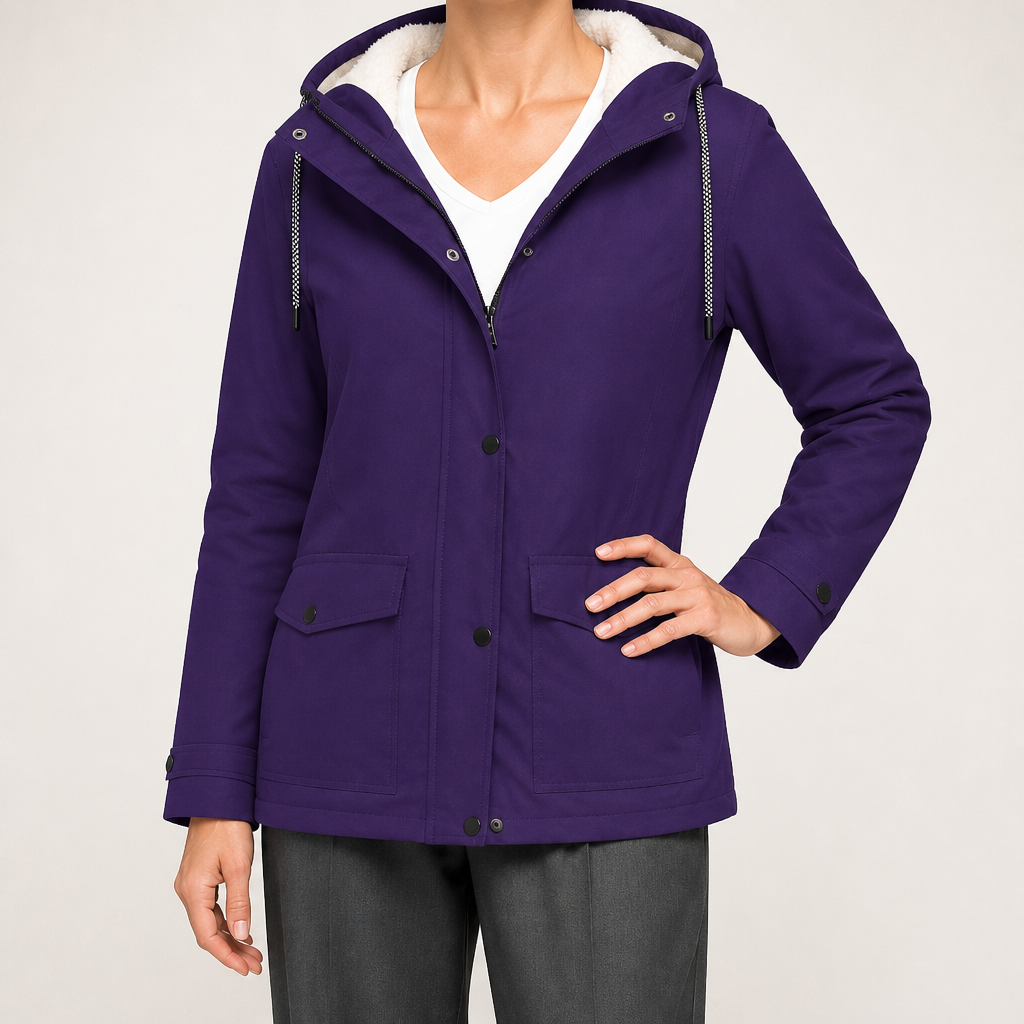 Teague | Womens Thick Fleece Hooded Longline Hoodie Sweatshirt, Purple