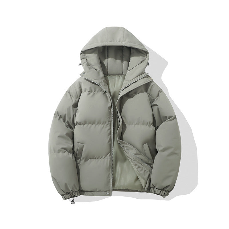 Theobald | Mens Puffer Hooded Winter Warm Loose Padded Jacket - Grey Green