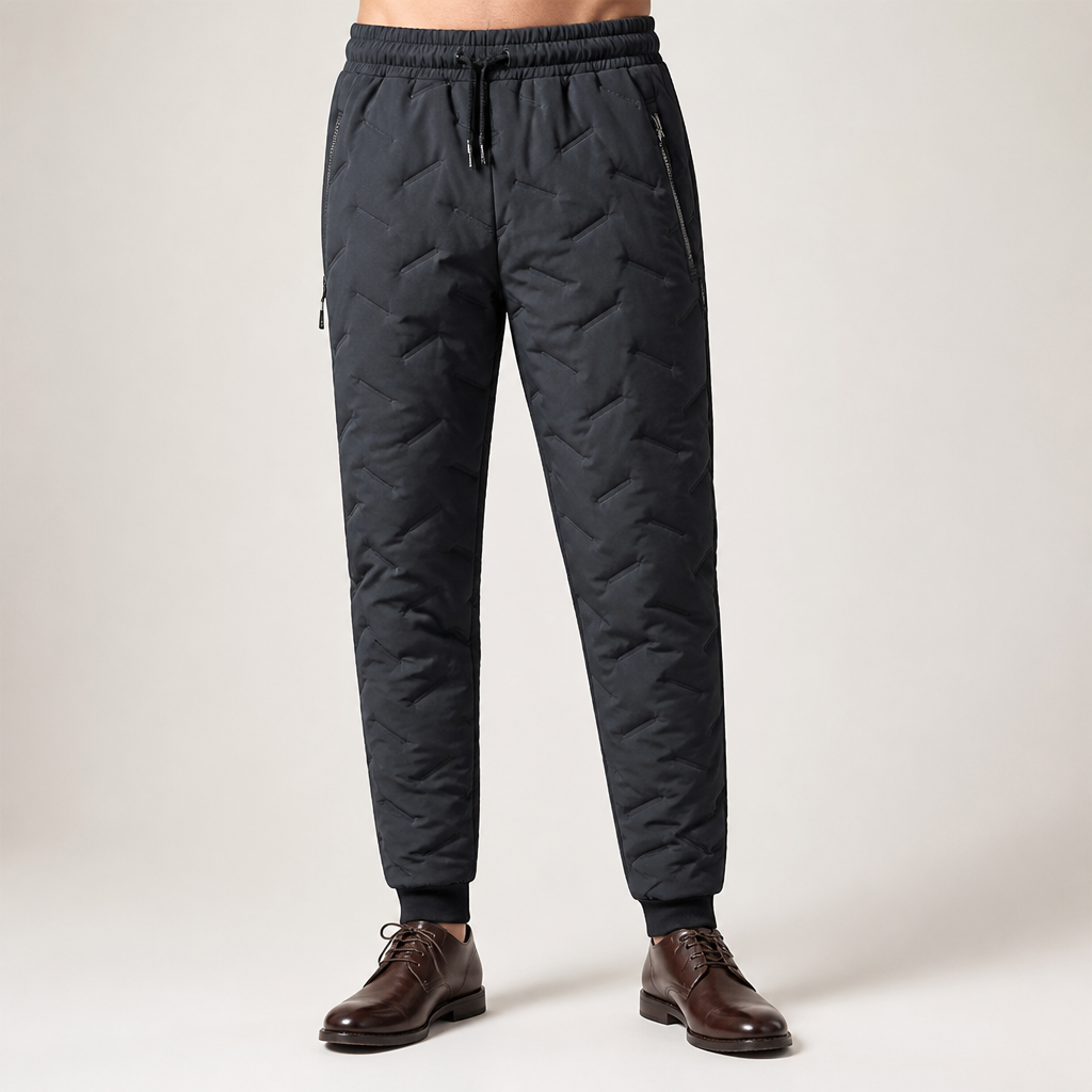 Timo | Mens Trousers Wide Leg High Waisted Casual Pants, Dark Gray