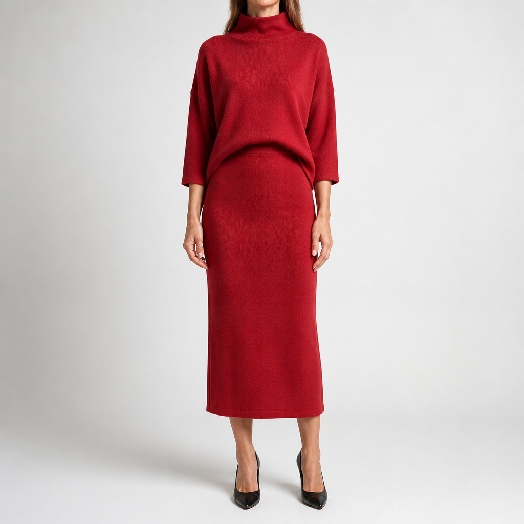 Tobin | Womens Summer Casual V Neck Loose Fit Dress, Red