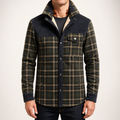Ulric | Mens Fleece Lined Flannel Shirt Winter Light Jacket, Black