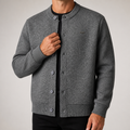 Ulric | Mens Bomber Casual Loose Solid Baseball Collar Jacket, Dark Grey