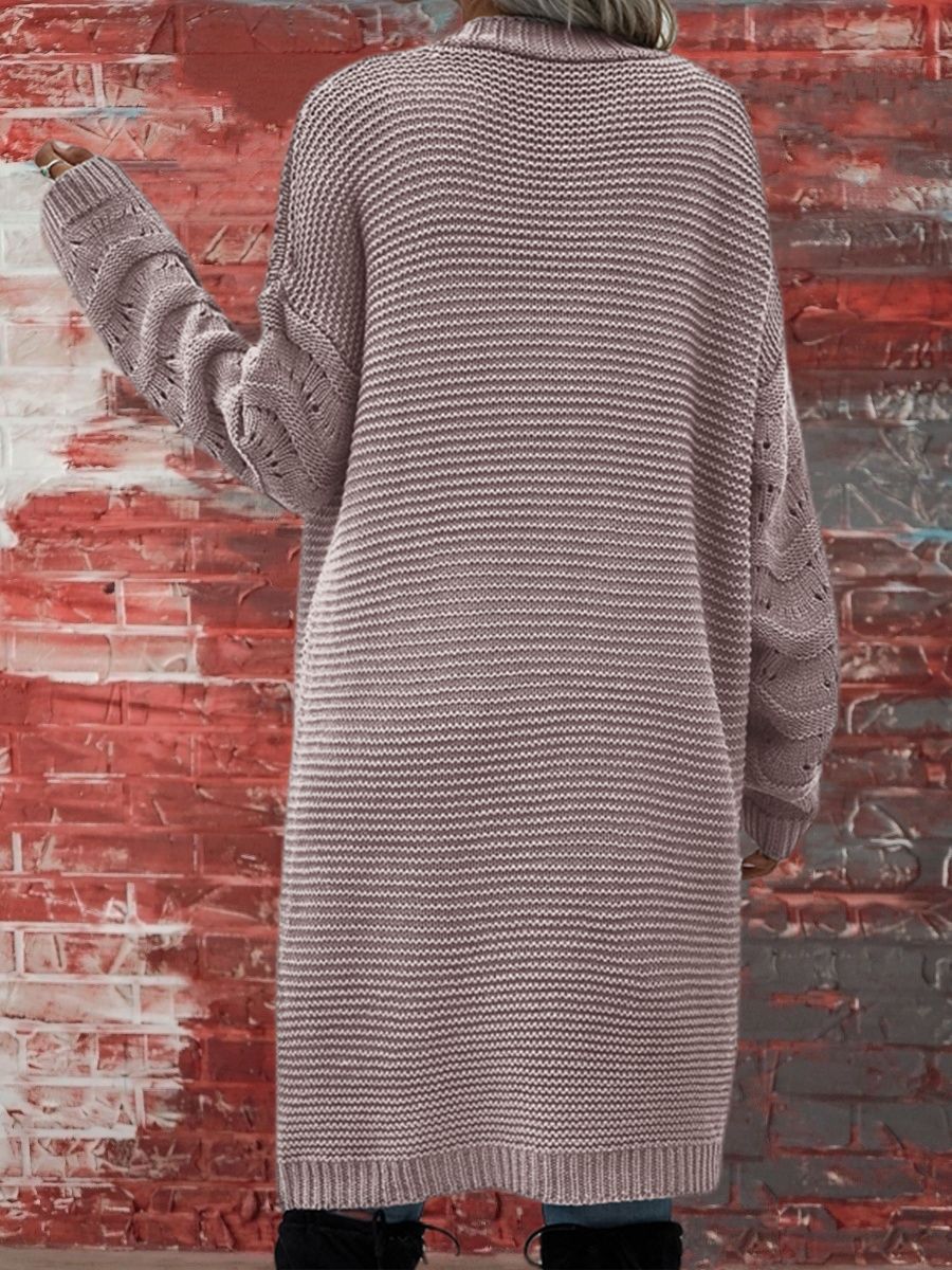 Ursula | Womens Knitted Longline V Neck Cardigan, Pink