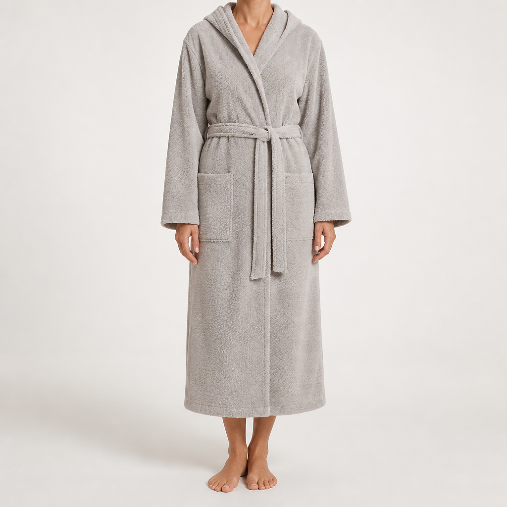 Vaughn | Womens Dressing Gown Towelling Cotton Bathrobe Robe, Design 1