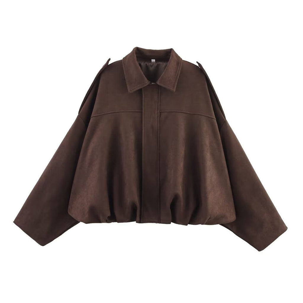 Vera | Womens Suede Aviator Bomber Jacket - Brown Special Edition