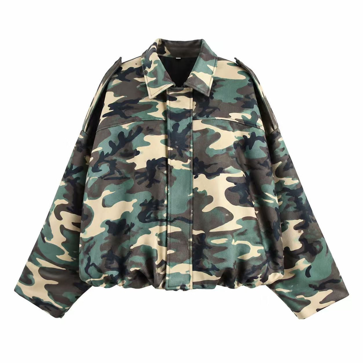 Vera | Womens Suede Aviator Bomber Jacket - Camouflage