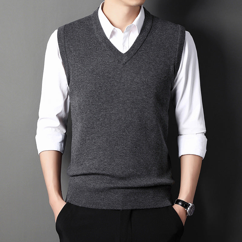 Warren | Mens V Neck Knitted Jumper Sweater Vest - 1