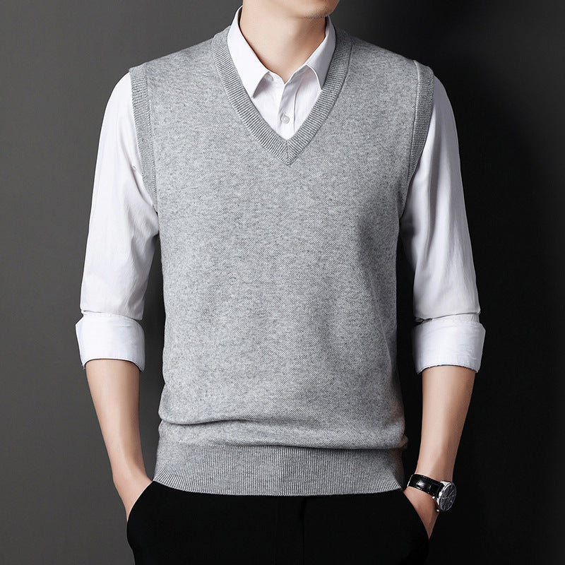 Warren | Mens V Neck Knitted Jumper Sweater Vest - 4
