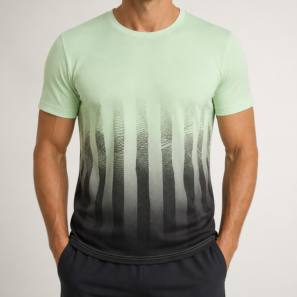 Wesley | Mens Ice Silk Short Sleeve Casual T Shirt, Green