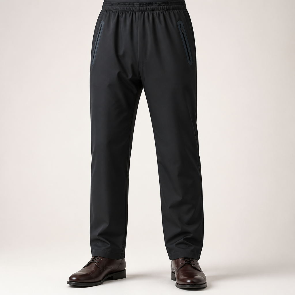 Willa | Mens Waterproof Trousers Rain Pants Over Trousers Windproof, Black