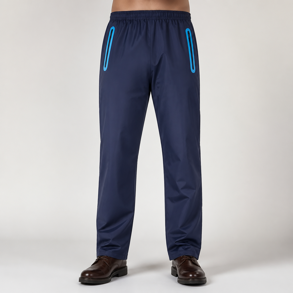 Willa | Mens Waterproof Trousers Rain Pants Over Trousers Windproof, Navy Blue