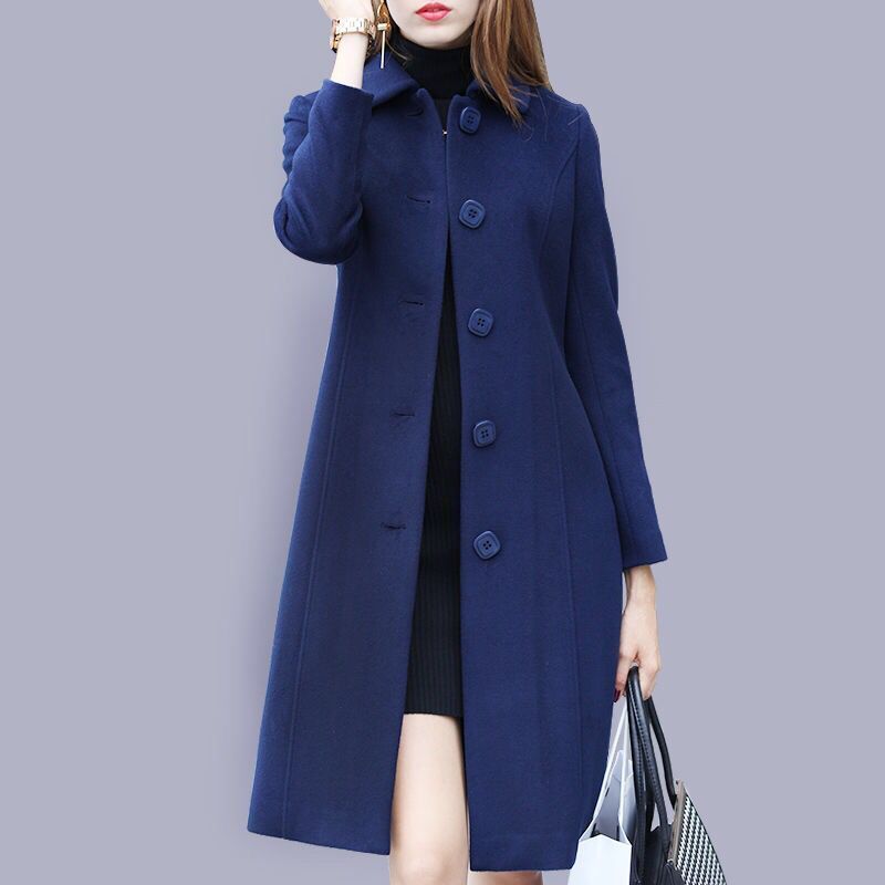 Winifred | Womens British Style Wool Blend Coat - Royal Blue