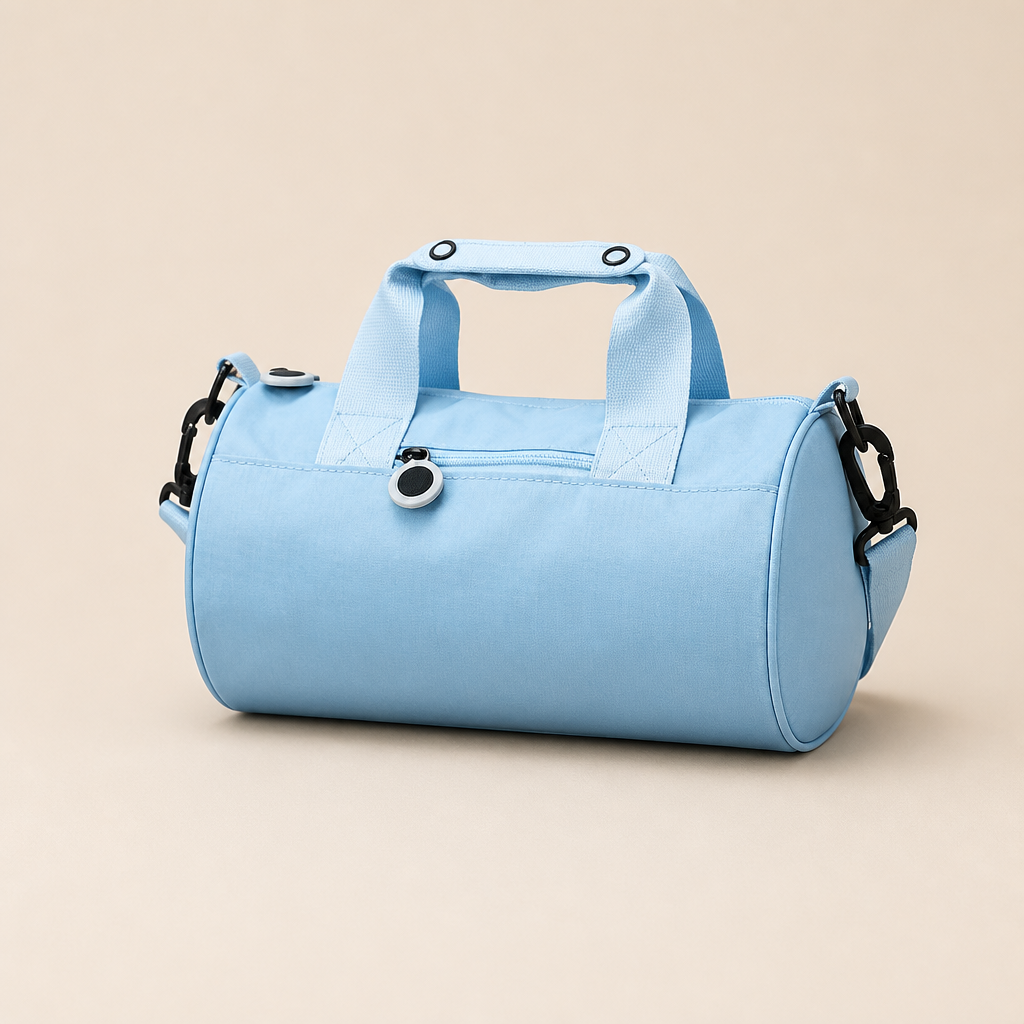 Xander | Womens Crossbody Bag Mini Cylinder Barrel Shoulder Handbag, Light Blue
