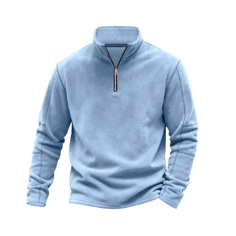 Zane | Mens Fleece Half Zip Sweatshirt - Blue