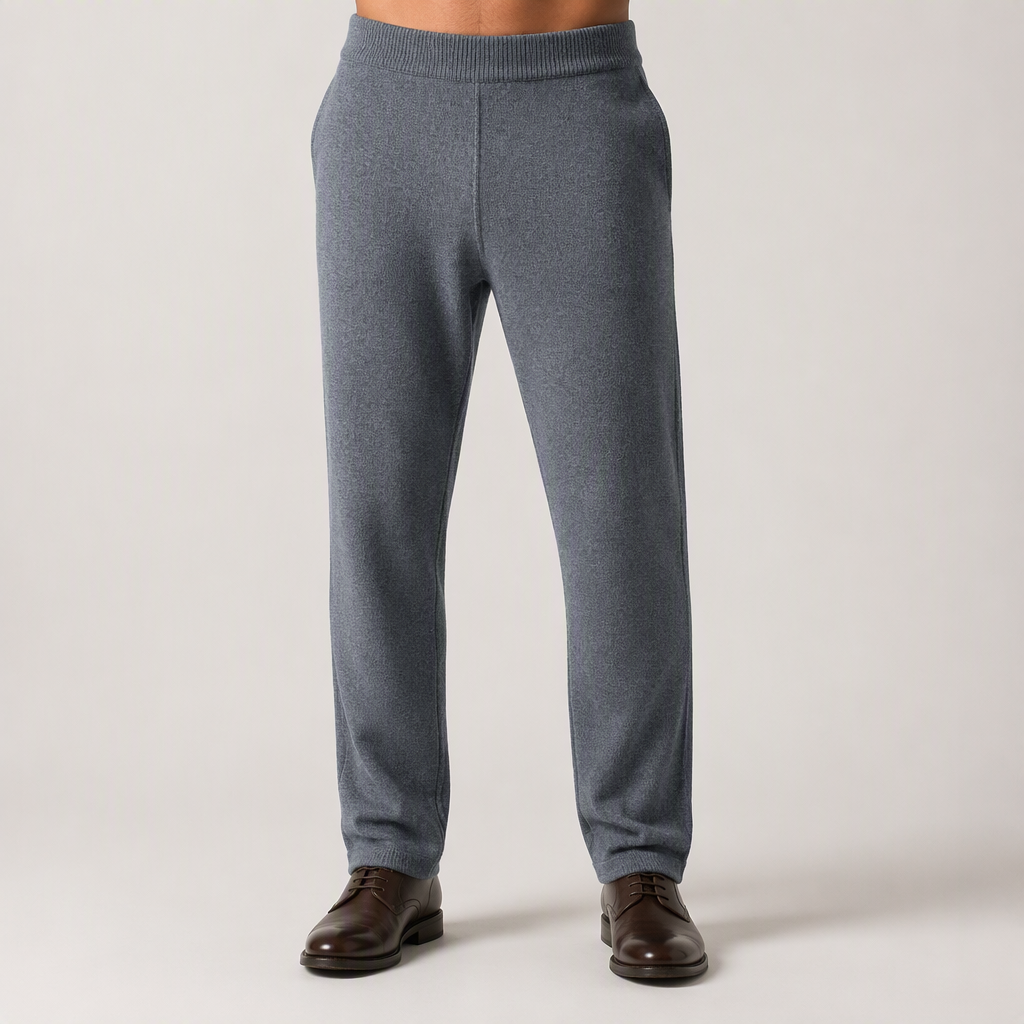 Zephyr | Mens Winter Wool Warm High Waist Loose Trousers, Grey 2